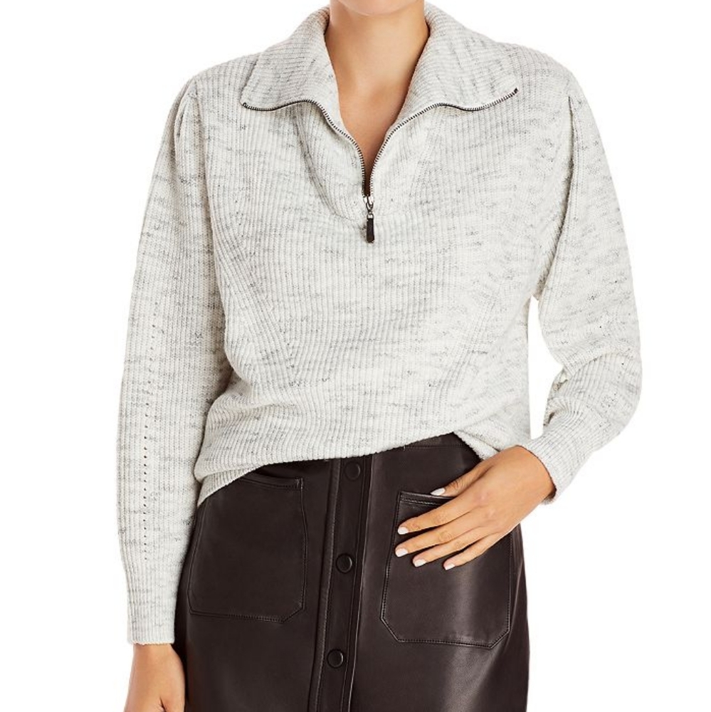 Sold-AQUA Zip Turtleneck Sweater - 100% Exclusive In Gray Melange